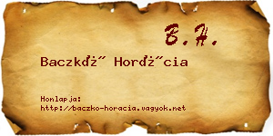 Baczkó Horácia névjegykártya